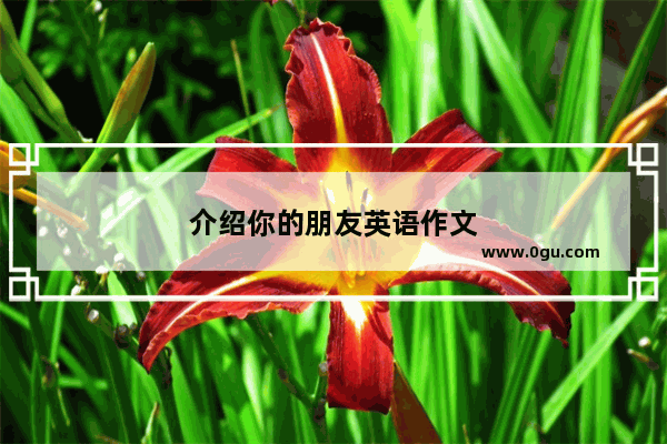 介绍你的朋友英语作文