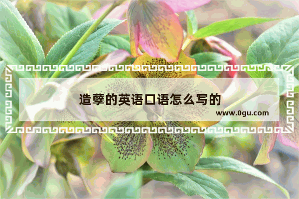 造孽的英语口语怎么写的