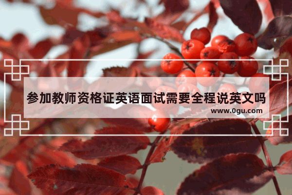 参加教师资格证英语面试需要全程说英文吗