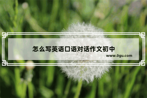 怎么写英语口语对话作文初中
