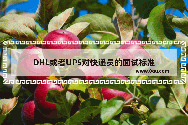 DHL或者UPS对快递员的面试标准