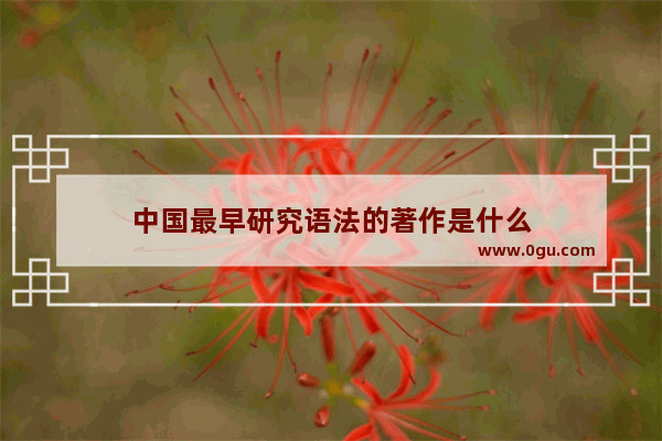 中国最早研究语法的著作是什么