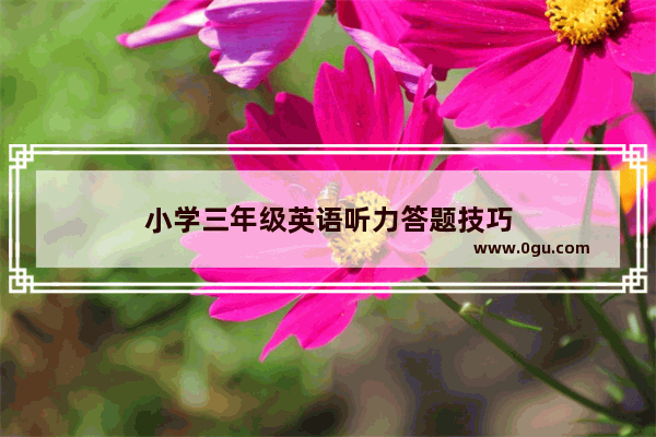 小学三年级英语听力答题技巧