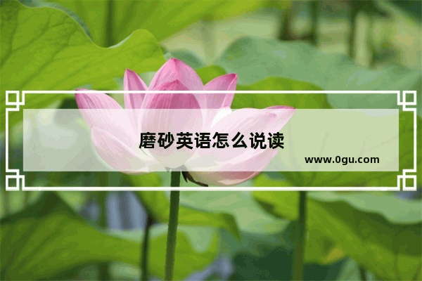 磨砂英语怎么说读
