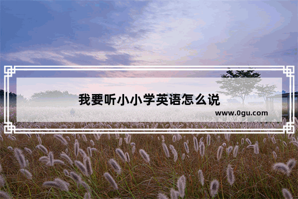 我要听小小学英语怎么说