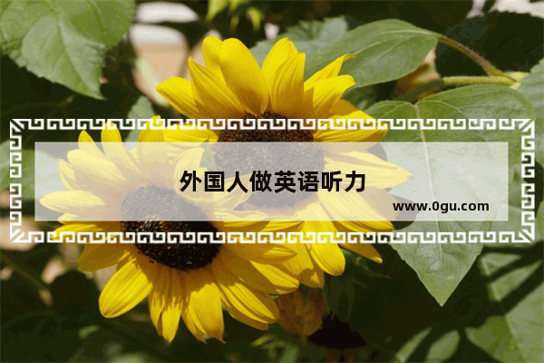 外国人做英语听力