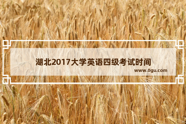 湖北2017大学英语四级考试时间
