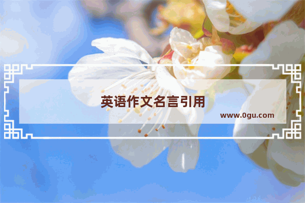 英语作文名言引用