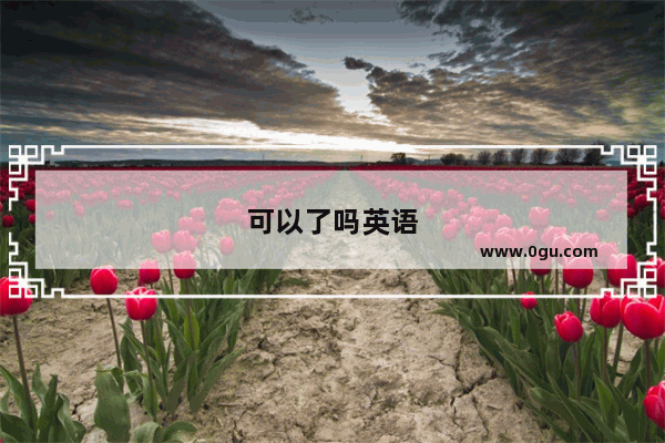 可以了吗英语