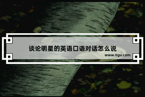 谈论明星的英语口语对话怎么说