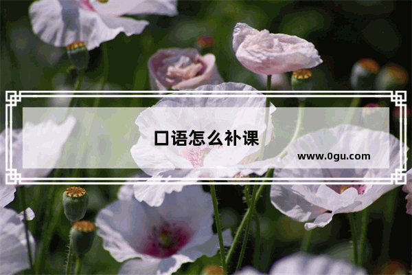 口语怎么补课