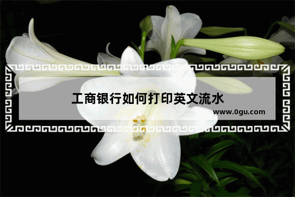 工商银行如何打印英文流水