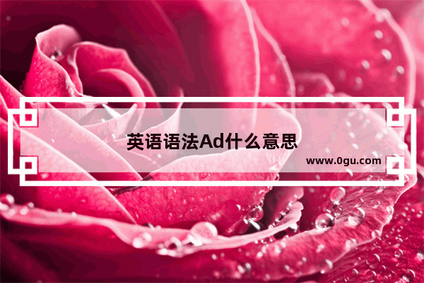 英语语法Ad什么意思