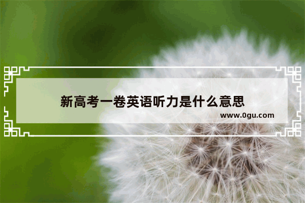 新高考一卷英语听力是什么意思