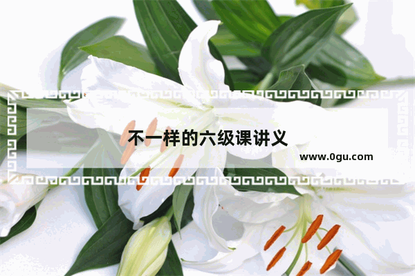 不一样的六级课讲义