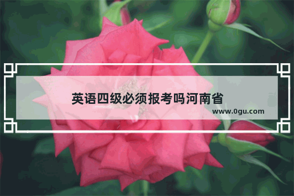 英语四级必须报考吗河南省