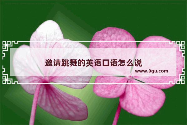 邀请跳舞的英语口语怎么说