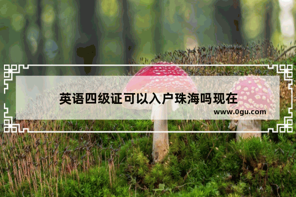 英语四级证可以入户珠海吗现在