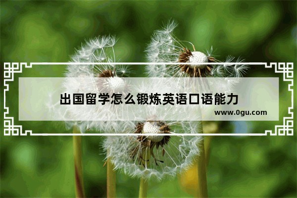 出国留学怎么锻炼英语口语能力
