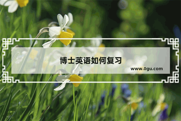 博士英语如何复习