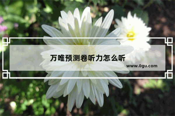万唯预测卷听力怎么听