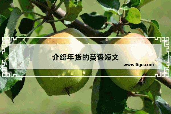 介绍年货的英语短文