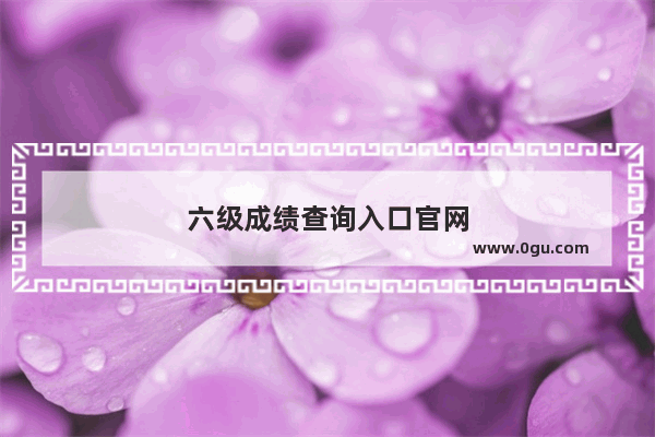 六级成绩查询入口官网