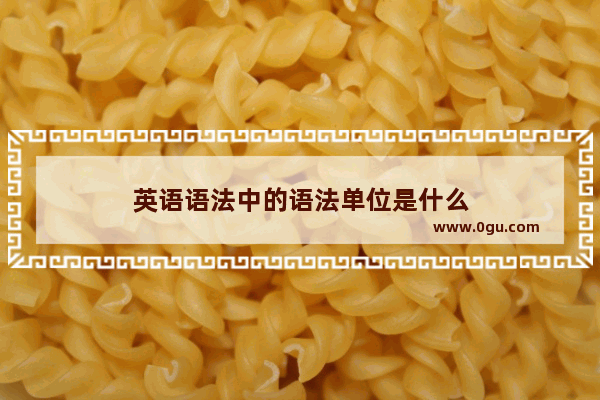 英语语法中的语法单位是什么