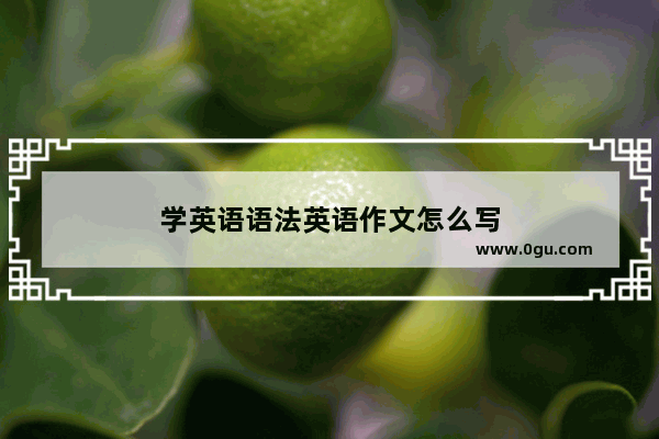 学英语语法英语作文怎么写