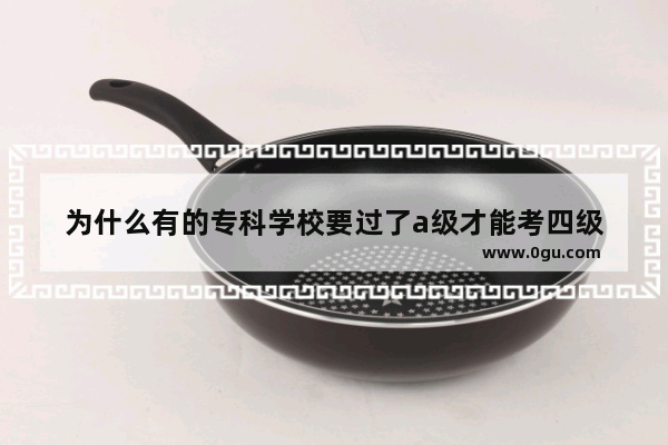 为什么有的专科学校要过了a级才能考四级
