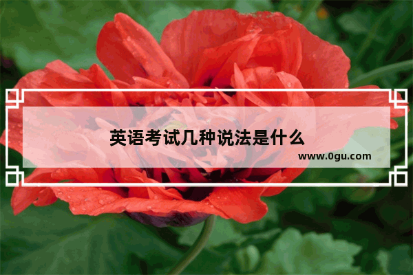 英语考试几种说法是什么