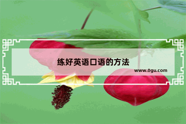 练好英语口语的方法