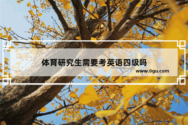 体育研究生需要考英语四级吗