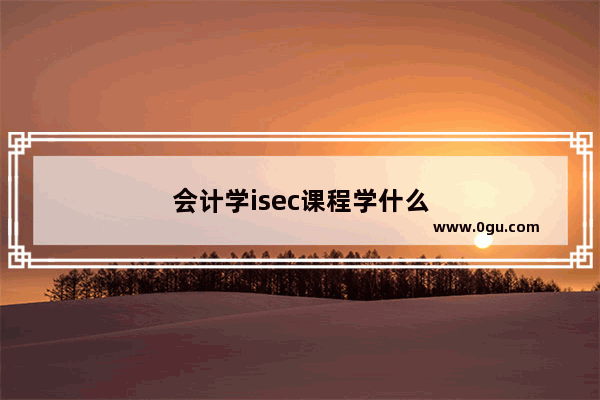 会计学isec课程学什么