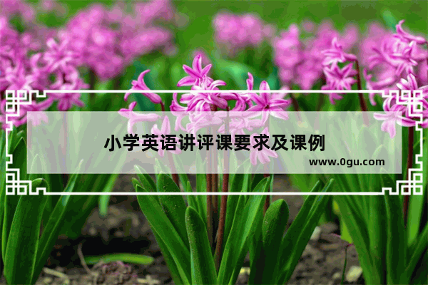 小学英语讲评课要求及课例