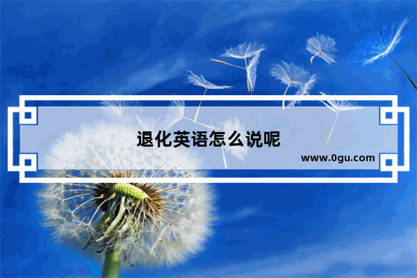 退化英语怎么说呢
