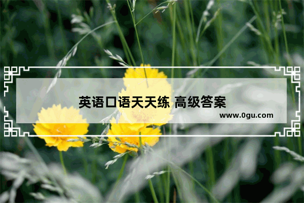英语口语天天练 高级答案