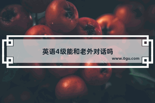 英语4级能和老外对话吗