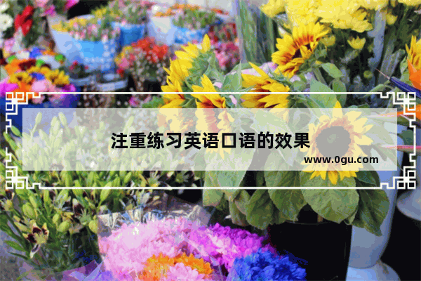 注重练习英语口语的效果