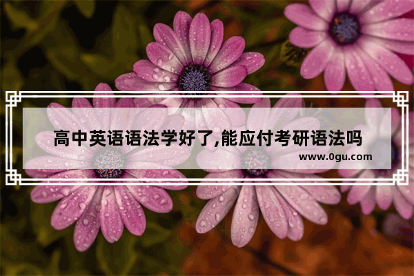 高中英语语法学好了,能应付考研语法吗
