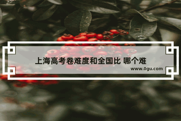 上海高考卷难度和全国比 哪个难