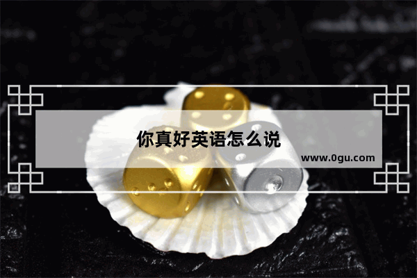 你真好英语怎么说
