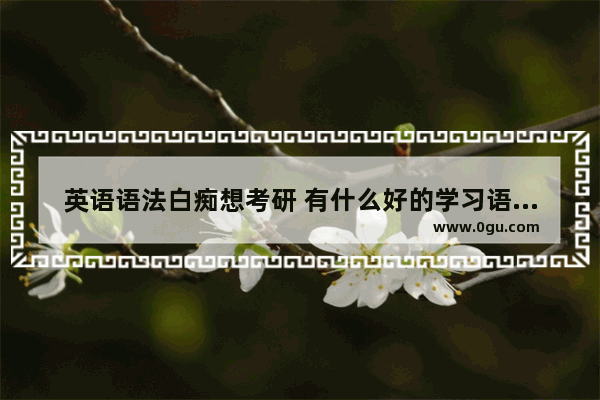 英语语法白痴想考研 有什么好的学习语法的方法吗