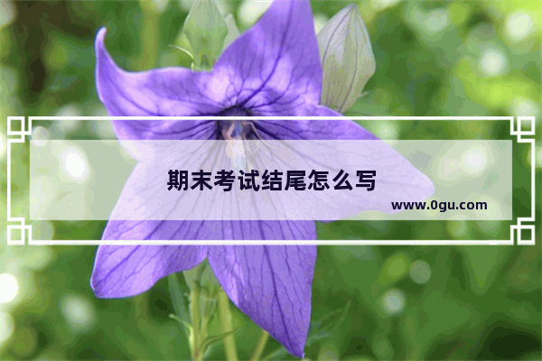 期末考试结尾怎么写