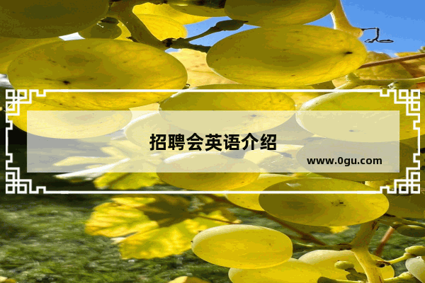 招聘会英语介绍