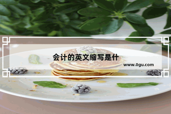 会计的英文缩写是什