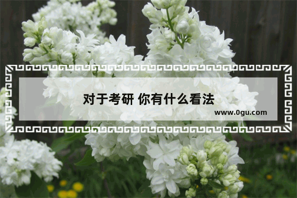 对于考研 你有什么看法
