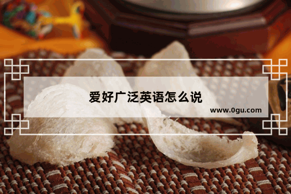 爱好广泛英语怎么说
