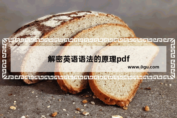 解密英语语法的原理pdf
