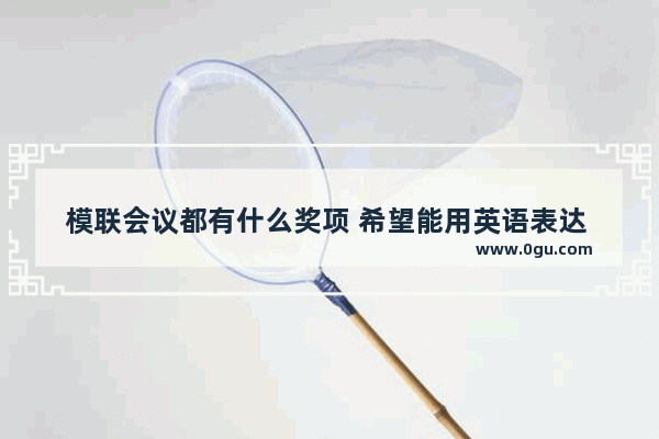 模联会议都有什么奖项 希望能用英语表达 谢谢